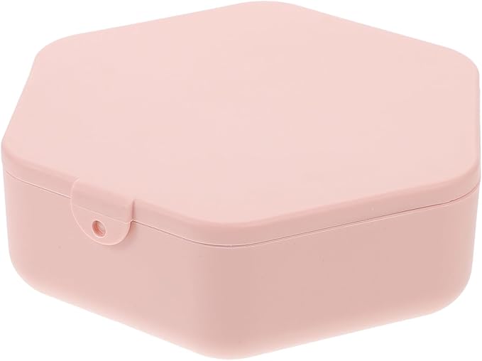 Abaodam Hexagonal Jewelry Organizer Box with Mirror, Pink Travel Jewelry Holder for Earrings, Necklaces, Bracelets – Portable Makeup Storage Case for Women