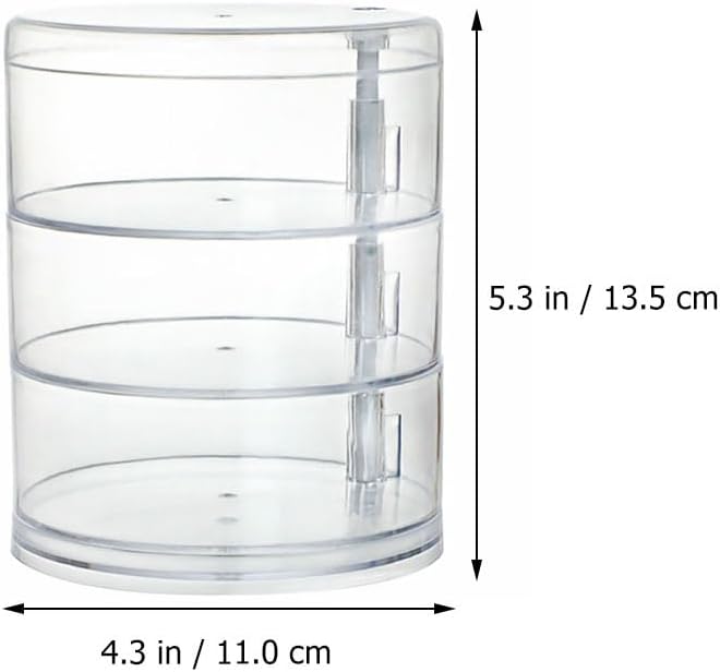 Healeved 1pc Multi-layer Rotating Jewelry Storage Box Compact Desktop Organizer for Cosmetics Versatile Display Case for Home and Shop Use Practical