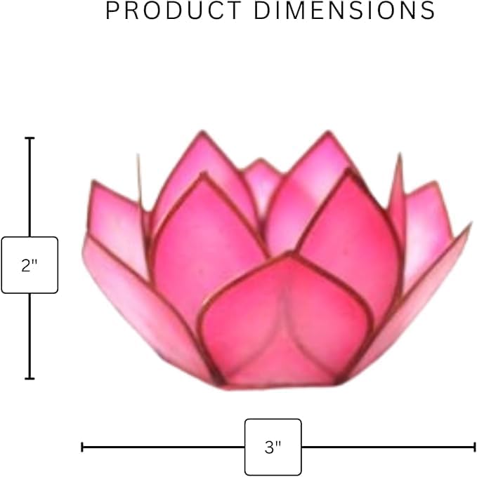 Om Gallery Capiz Shell Lotus Flower Decor Tealight Candle Holder for Serene Ambiance -Decorative Natural Shell Mini Candle Holders for Meditation, and Relaxation, Flamingo