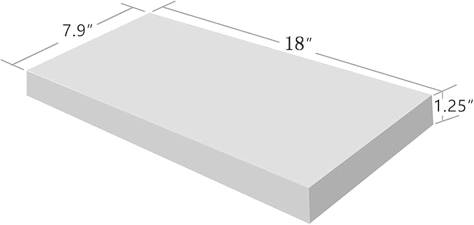 WELLAND Simons Floating Wall Shelf Ledge Shelves, 18-Inch, White