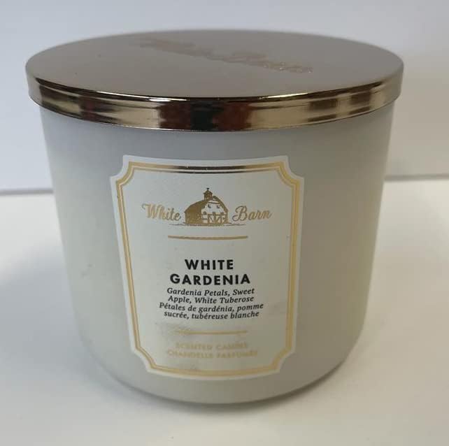 Bath & Body Works White Gardenia 3-Wick Candle - Scented Candle for At-Home Use - Long-Lasting, Room-Filling Fragrance - High Fragrance Oil Concentration - Soy Wax Blend