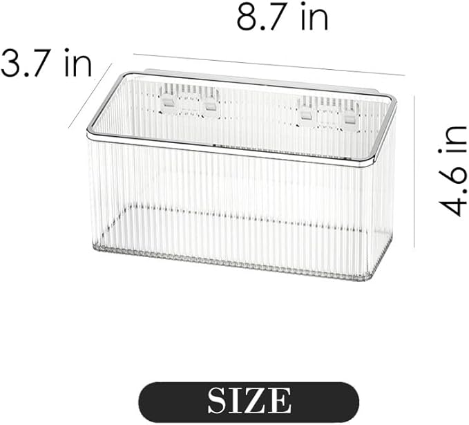 Floating Shelves | Space-Saving Floating Organizer for Kitchen, Bathroom & Office | Plastic Storage Shelves for Makeup & Home Decor (Transparent and Silver Big)