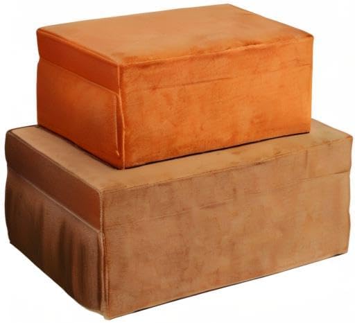 HofferRuffer Velvet Decorative Boxes, Jewelry Boxes Storage Accessory Organizer Boxes with Elegant Handle Decor, Classic Velvet Set of 2 Pieces (Brown)