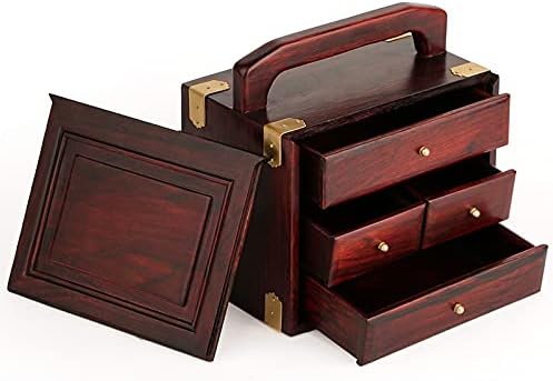 Storage Box Home Wood Vintage Decorative Organizer Jewelry Makeup Collections Treasure Chest