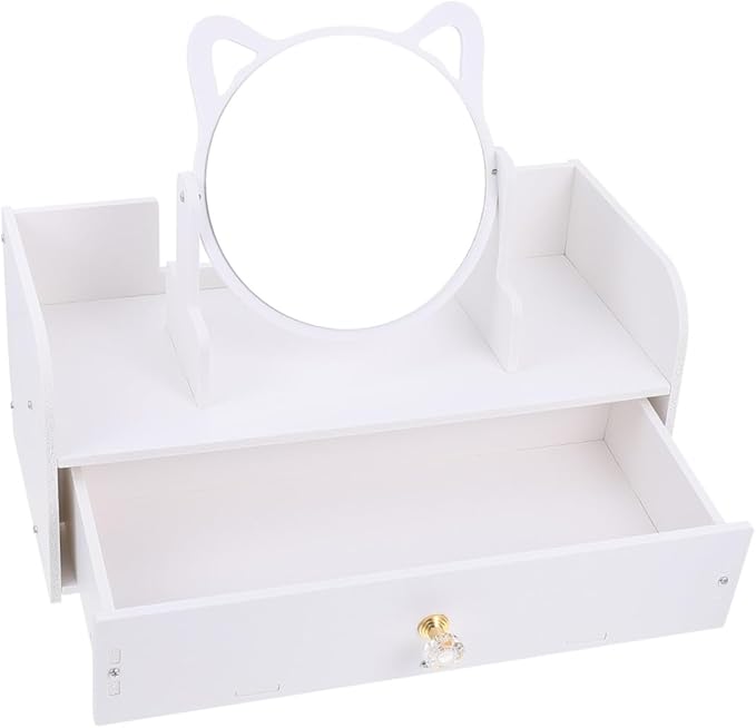Makeup Mirror Storage Box Desktop Cosmetic Vanity Portable Makeup Organizer