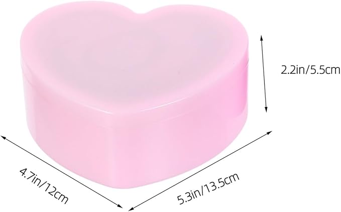 2pcs Heart-shaped Jewelry Box with Double-layer Organizer and Makeup Mirror, Small Hair Accessories Storage Case in Light Pink and Lavender, Jewelry Holder for Bedroom Use