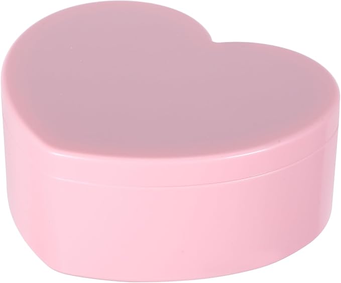 GALPADA Double Layer Heart Shaped Jewelry Box with Makeup Mirror Portable Necklace and Earrings Storage Case for Pink Trinket Organizer for Tabletop Use