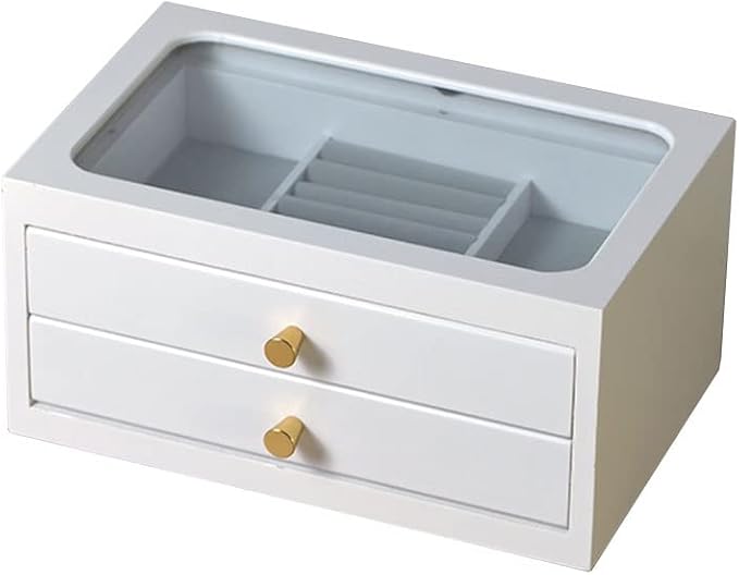 Makeup Organizers Jewelry Box Retro Drawer Jewelry Box Double/Triple Storage Box Ring Earring Necklace Bracelet Storage Box Built-in Flocking 11.81 inches Jewel