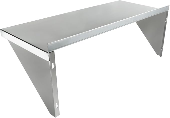 Empura 15" x 36" Stainless Steel Wall Mount Shelf with Backsplash | Commercial Floating Hanging Storage Organizer for Kitchen Laundry Utility Room | 36"W x 15"D x 16"H, 300 lb Capacity, 18 Gauge, NSF