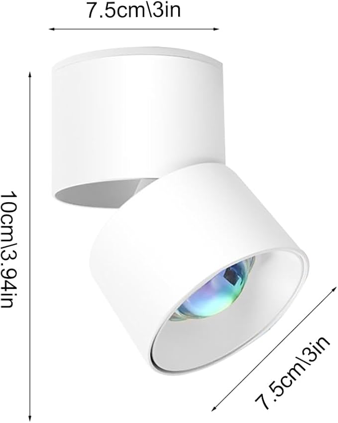 Sunset Lamp Ceiling Spotlgiht Accent Lighting 10W LED Projection Lamp, Sunlight Mood Lamps for Bedroom Picture Decor Aesthetic Indoor Rotation Adjustable Dwnlight, White