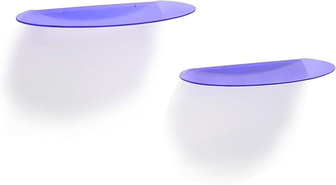 SetGame 2-Pack Acrylic Small Wall Shelves Wall Decor Wall Mounted, 12" Floating Wall Ledge Shelf, Acrylic Shelves for for Action Figures Display, Room Décor, Space Saving, Items Organizer,Purple