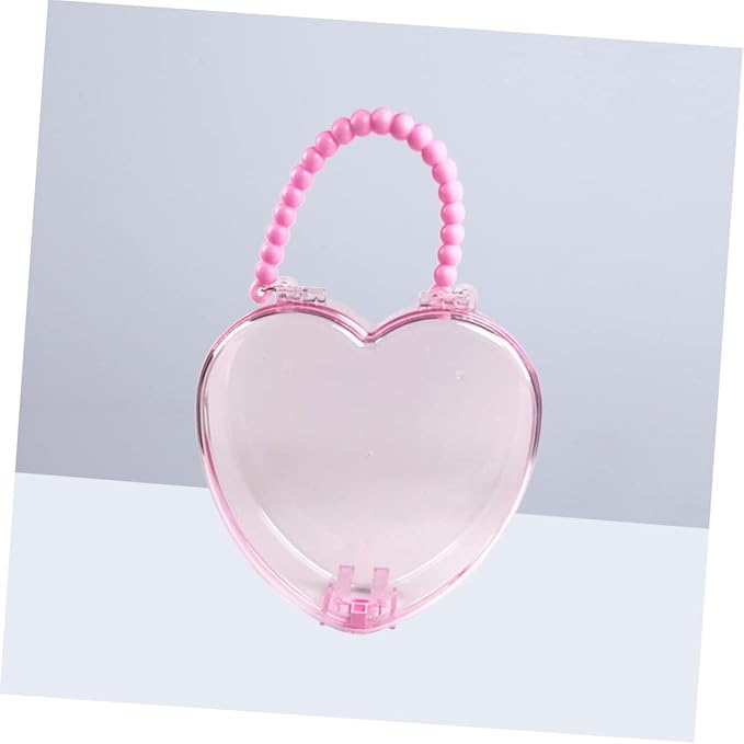 WOONEKY Sink Splash Guard 1pc Ornament Storage Toy Organizer Bins Jewelry Case Heart Shape Storage Case Makeup Suitcase Accessories Pink Heart-Shaped Bow Brooch