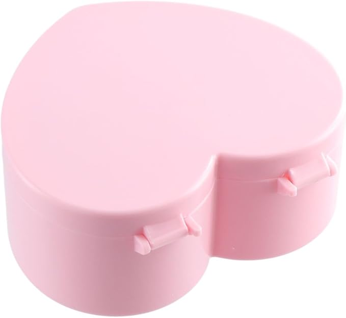Leadigol Heart Shape Jewelry Box, Plastic Pink Jewelry Storage Organizer with Make Up Mirror, 2 Layer Jewelry Display Tray, Ideal Gift for Anniversaries, Wedding, and Valentine's Day