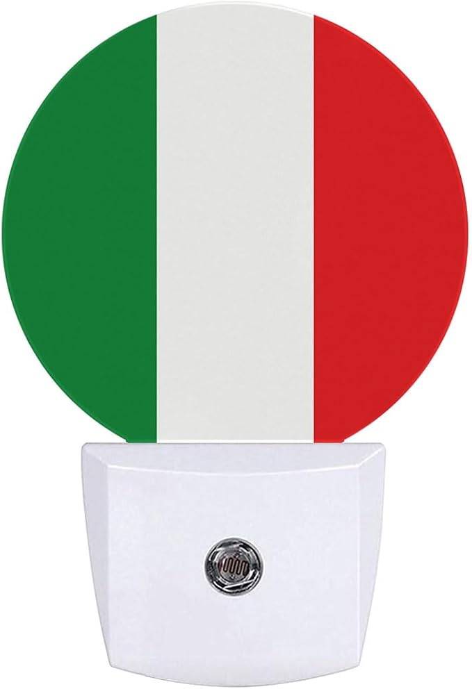 Italy Flag Night Light Auto Sensor Led Dusk to Dawn Lamp Home Decor for Men Women
