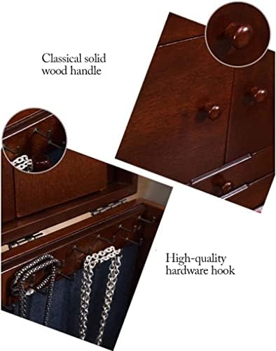 Makeup Organizer Jewelry Case Organizer Jewelry Storage Wooden Jewelry Box With Mirror Lid 5-Layer Jewelry Organizer Box Extra Large Capacity Jewelry Armoire Ring Necklacel Jewelry Box