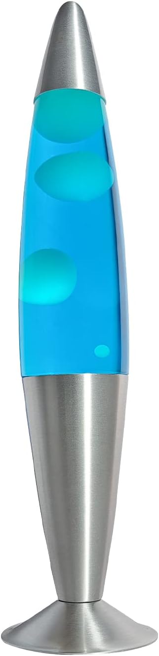 16 Inch Vintage Motion Lamp, 2 Bulbs, Stress Lamp, Relaxing Night Light Mood Lighting Home Decor Living Room Office Bedroom for Adults, Teens and Kids, White Wax Blue Liquid