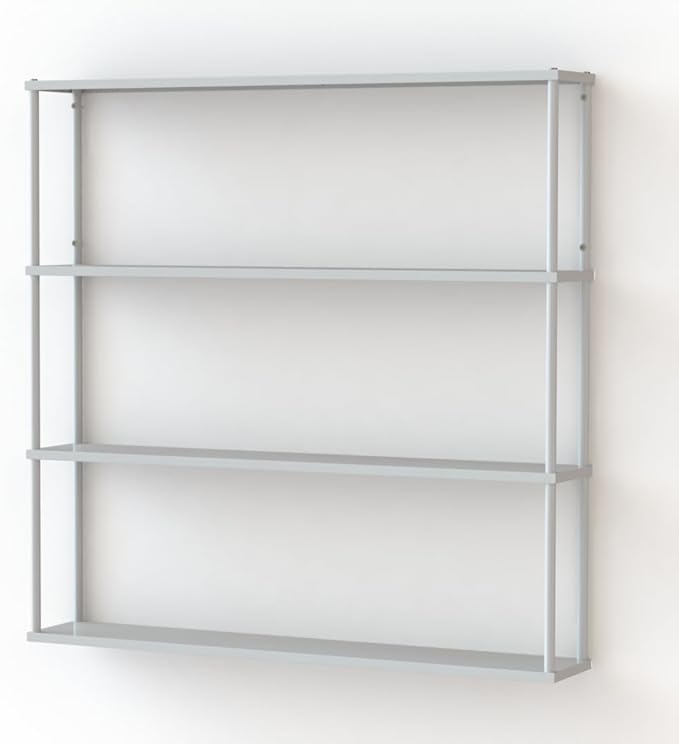 Mango Steam Wall-Mounted Steel Shelving Unit for Kitchen, Storage or Display Use - White - (36 H x 36 W x 6 D)