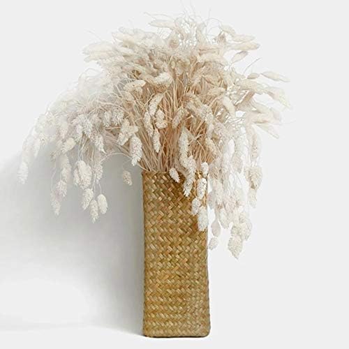 Handmade Wicker Flower Basket Organizer Natural Straw Vintage Rattan Vase Home Decorative Desk Storage Container Gift (14X14X42L065L)