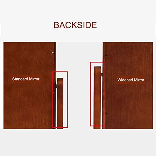 Swivel Full Length Mirror on Wheels 65"x22", Free Standing Wood Frame Cheval Floor Mirror for Dressing, Full Body with Stands, Tilt Angle Adjustable, Brown