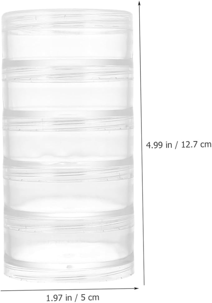 Alipis 2pcs Bead Storage Jars Transparent Organizer Box for Jewelry and Crafts Lightweight and Portable Containers Lids for Earring and Necklace Storage