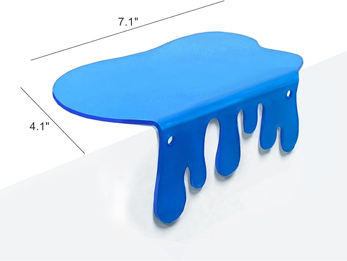 SetGame 2-Pack Acrylic Small Wall Shelves - 7 Inch Floating Shelf for Walls, Home Wall Display Ledges for Storage, Room Décor, Small Album & Items Organizer Display Dripping Wall Decor