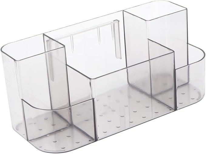 Cabilock 1pc Wall-mounted Makeup Organizer Non-perforated Hanging Cosmetic Storage Box Semitransparent Design for Bathroom Hotel Use Easy Installation Space-saving and Strong Adhesion