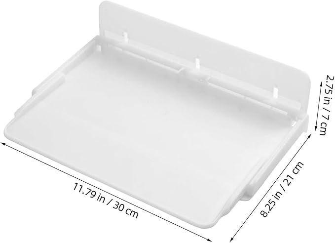 UPKOCH Foldable Floating Shelf for Wall, No Drill Stick On Bedside Organizer Tray, Renter Friendly Small Fold Down Ledge Shelves for RV Dorm Bedroom, White