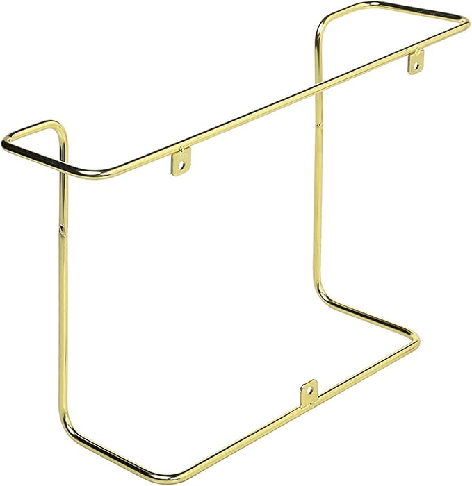 MyGift Modern Metal Wire Wall Mounted Vinyl Records Storage Racks, Hanging LP Record Holders, Floating Album Cover Display Shelves, Set of 2 (Brass- 4 Pcs)