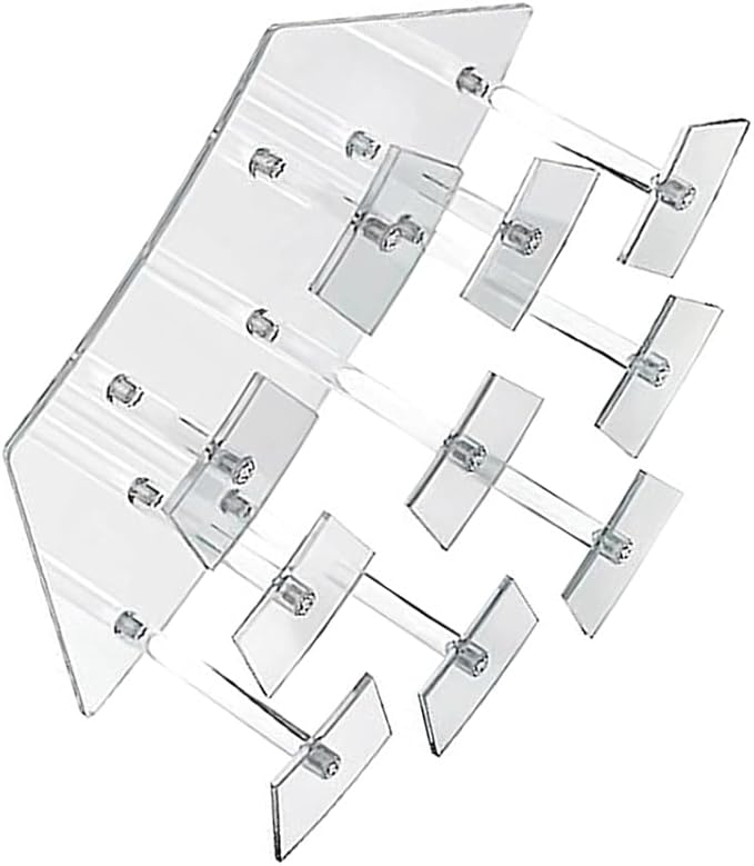 10 Seats Transparent Acrylic Display Shelf Stands Desktop Tiered Riser Display Stand for Dessert Stand,Makeup Organizer