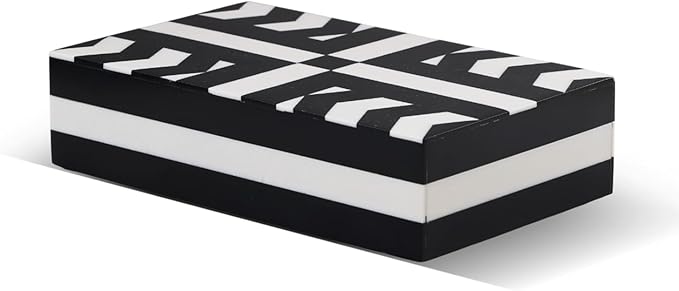 Handicrafts Home Large Decorative Storage Box with Lid– 8x5x2” Coffee Table Organizer, Keepsake-Decorative Boxes for Home Decor, Stylish Decorative Box for Office Décor- Patisserie Adorn