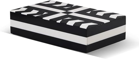 Handicrafts Home Large Decorative Storage Box with Lid– 8x5x2” Coffee Table Organizer, Keepsake-Decorative Boxes for Home Decor, Stylish Decorative Box for Office Décor- Patisserie Adorn