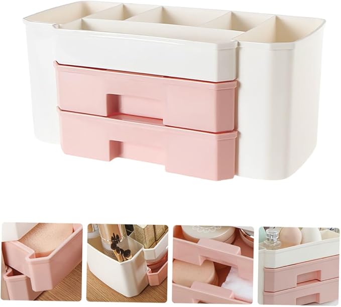 Desktop Jewelry Storage Box Drawer 1 Piece Makeup Organizer Compact Cosmetic Storage Case for Rings Earrings and Bracelets for Vanity Table Organization