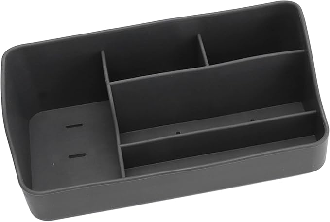 5 Grid Makeup Organizer Silicone Cosmetic Jewelry Storage Box Makeup Desk Organizer for Cosmetics Skincare Lipstick Brushes Lotions Eyeshadow Nail Polish Jewelry(Dark Gray)