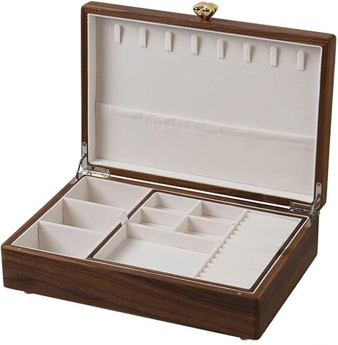 Makeup Organizers Jewelry Box Simple Retro Storage Box Ring Earring Necklace Bracelet Watch Storage Box Wooden Jewelry Box 13.38 Inch Jewelry Case
