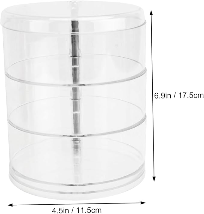 LIFKOME Simple Jewelry Holder Rotating Storage Box Capacity Desktop Organizer Makeup Box