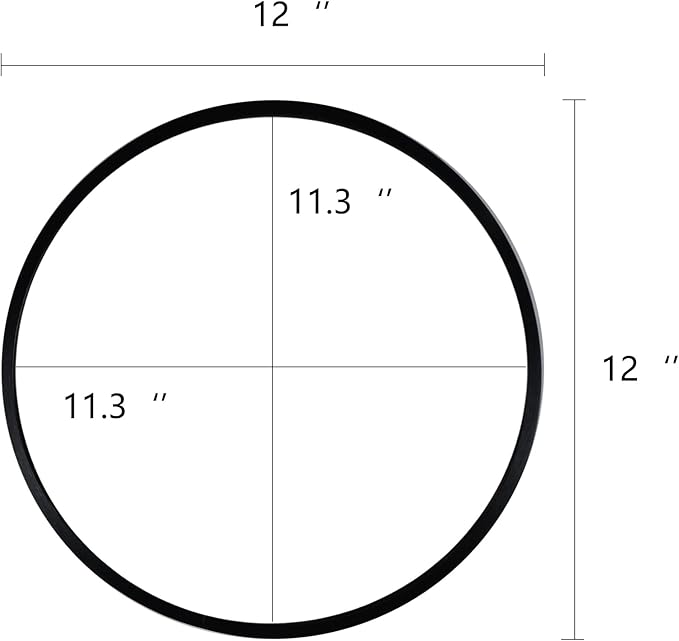 12-inch Aluminum Frame Modern Black Round wall Mirror, Suitable for Decorative Small Metal Frame Round Mirrors in bathrooms, Living Rooms, entrances, and corridors(Black, 12x12)