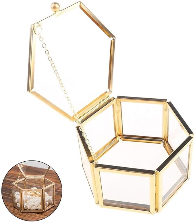 Makeup Organizer Geometric Jewelry Display Organizer Box For Case Home Decorative Box for Storage Trinket Earring Chest Jewellery Organiser Stand Holder,Convenient,Neat and Beautiful