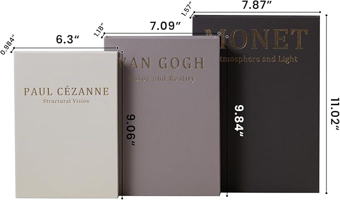 Aesthetic Decorative Books - Coffee Table Books Decor - Faux Decor Book Storage Box for Decoration - Set of 3 Linen Fake Book for Home Table Decor - Bedside Tables Decors - Home Room Bookshelf Decors