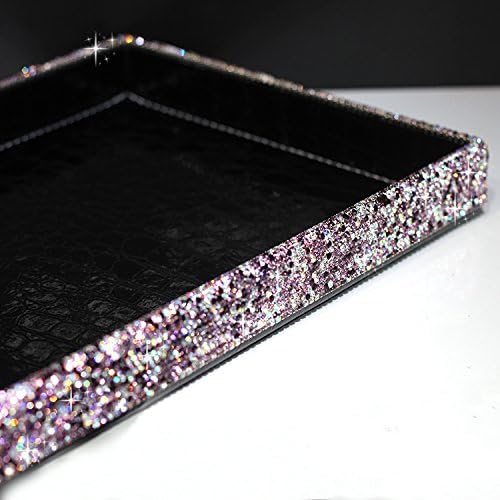 BestblingBling Classic Bling Rhinestone Jewelry or Makeup Storage Box Organizer Display Storage case for Desk or Table (Purple)