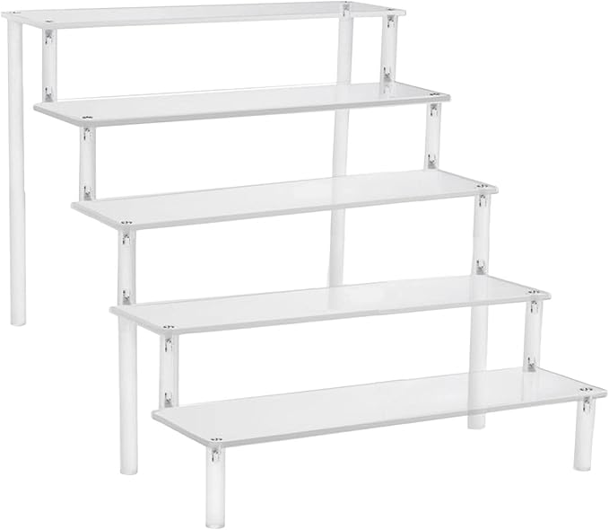 Acrylic Action Figure Display Stand 3 Step Perfume Cupcake Organizer Tray Holder Display Shelf for Makeup Doll - Clear Transparent Toy Model Shelf Risers for - 29.5x41.5x25cm