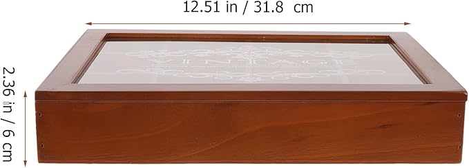 DOITOOL Box Coffee Storage Ring Compartments Holder Tea Bag Organizer Tea Bags Cadd y Trinket Chest Necklace Chest Makeup Case Organizer Storage Case Acrylic Coffee Bag Wooden