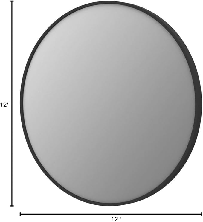 Itrue 12 Inch Small Round Decorative Wall Mirror, HD Silver-Coated Glass with Brushed Black Metal Frame, Minimalist Modern Accent Mirror for Vanity, Narrow Walls, Bathroom, Bedroom & Entryway