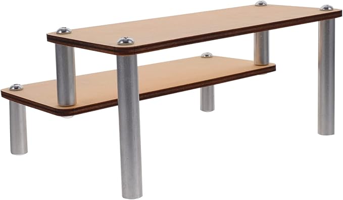 Levemolo Makeup Holders Wooden Riser Display Stand Sturdy Perfume Organizer for Counter Display Rack
