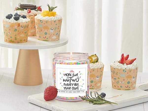 Homsolver 50th Birthday Gifts for Women, Best Ideas Birthday Decorations Candle Gift for Mom, Friends, Wife, Sister, Grandma, Vanilla Cream Scent Handmade Aromatherapy Candles