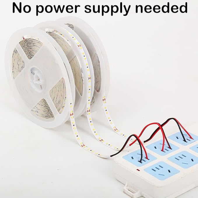 110V LED Strip Lights 120leds/m Flexible LED Tape, No Power Supply Needed (Clear White 6000K, 32.8FT), LED-STL120