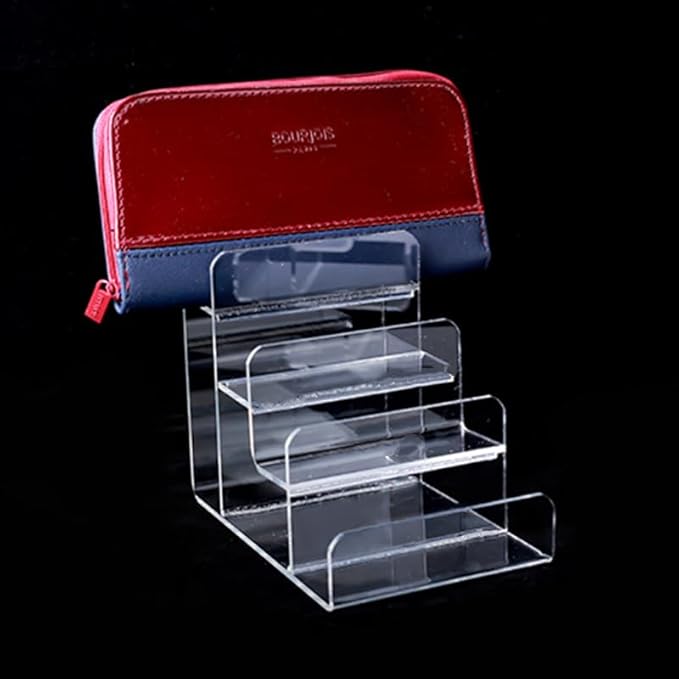 Acrylic Wallet Display Stand Purse Handbag Organizer, Clear Jewelry Riser Display Stand Purse Display Rack, Acrylic Display Shelf for Cosmetic Perfume Jewelry Sunglasses Handbag (2 PCS-6 Tier)