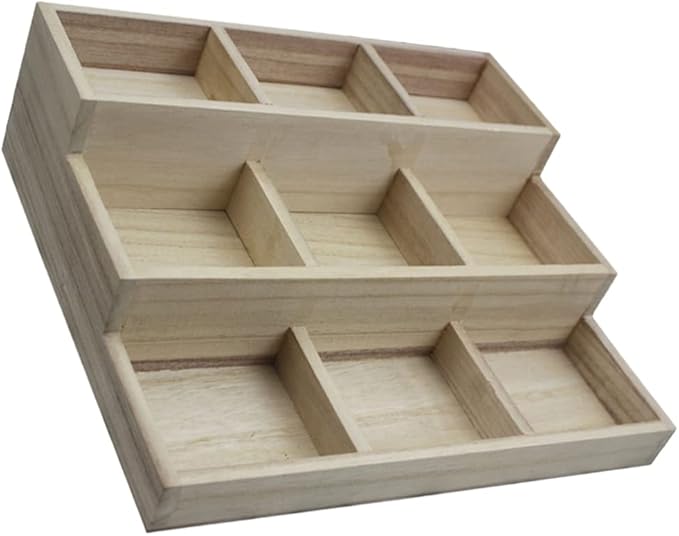 Office Decor Wooden Makeup Organizer Rustic Desk Cosmetic Storage Divided Box Brushes Eyebrow Holder Jewelry Earring Necklace Organizer for Home Bathroom Bedroom Desk Organizer