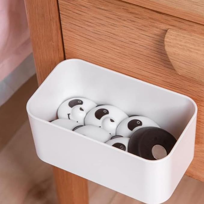Cabilock 4pcs Floating Shelf Wall Mounted Plastic Storage Organizer Bin, Makeup Organizer Adhesive Bathroom Ledge Shelf for Home Decor, Kitchen, Bathroom, Office, Bedroom, Room