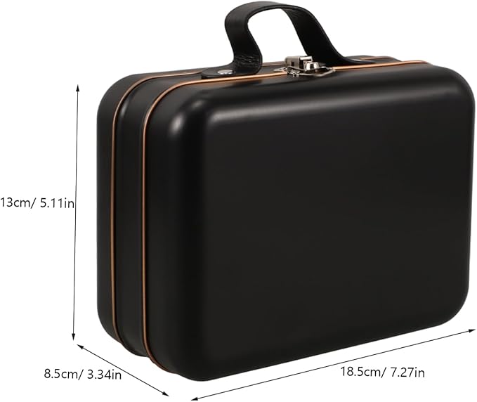 Levemolo Mini Suitcase Iron Storage Box Vintage Decorative Container for Coins and Candy Compact Organizer for Parties and Weddings Black Tin Plate Design