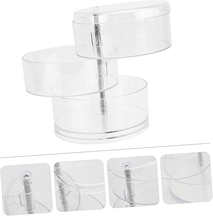 LIFKOME Simple Jewelry Holder Rotating Storage Box Capacity Desktop Organizer Makeup Box
